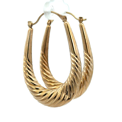 9ct yellow gold hoop earrings 3.4g (sh27257b)