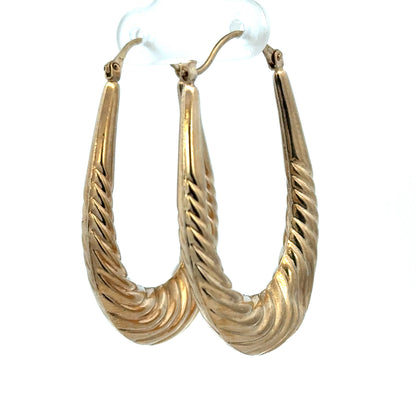 9ct yellow gold hoop earrings 3.4g (sh27257b)