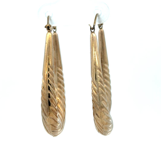 9ct yellow gold hoop earrings 3.4g (sh27257b)
