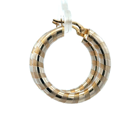 9ct yellow gold hoop earrings 3.6g (sh27271b)
