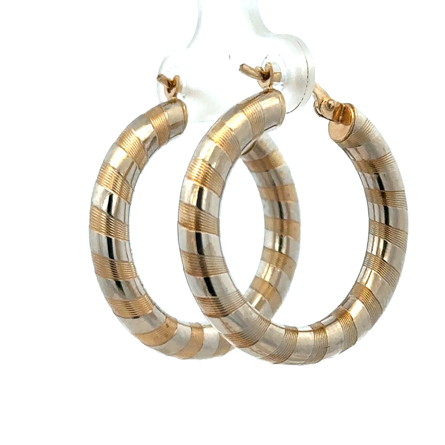 9ct yellow gold hoop earrings 3.6g (sh27271b)