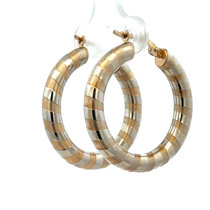 9ct yellow gold hoop earrings 3.6g (sh27271b)