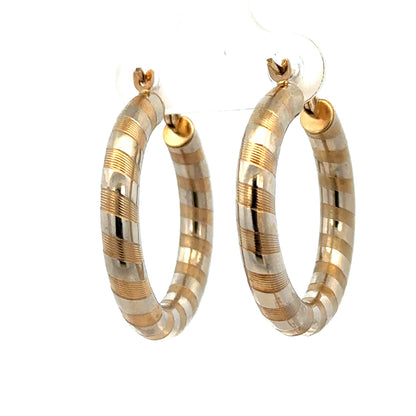 9ct yellow gold hoop earrings 3.6g (sh27271b)