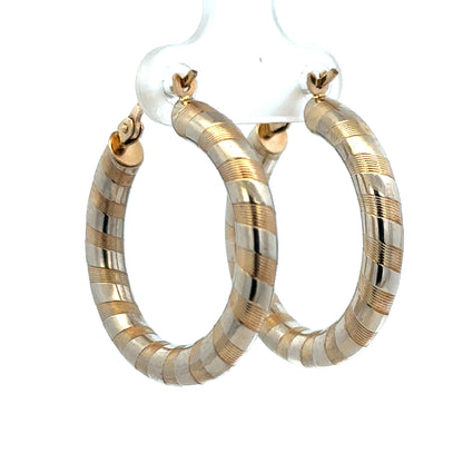 9ct yellow gold hoop earrings 3.6g (sh27271b)