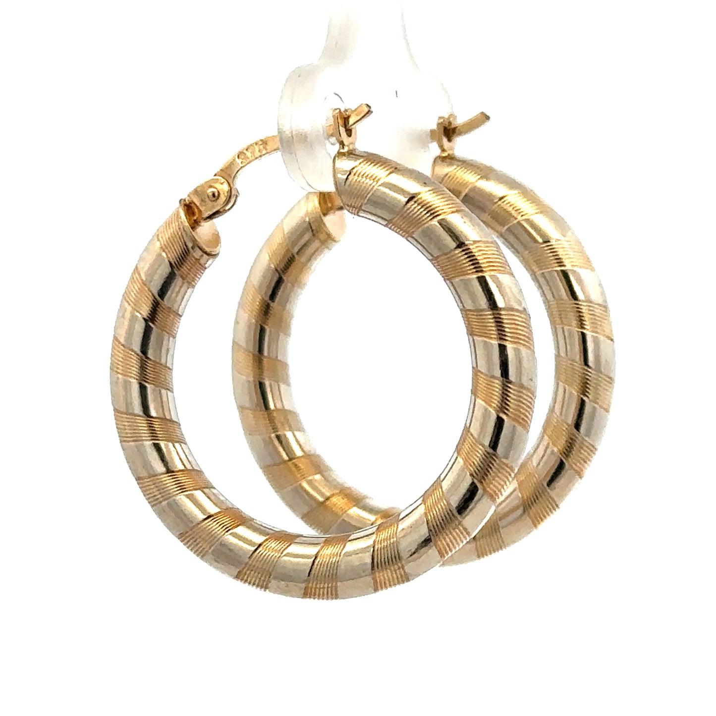 9ct yellow gold hoop earrings 3.6g (sh27271b)