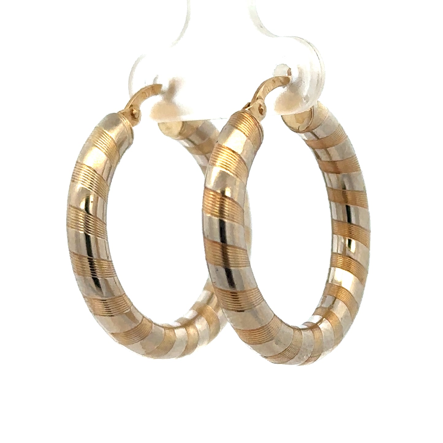 9ct yellow gold hoop earrings 3.6g (sh27271b)
