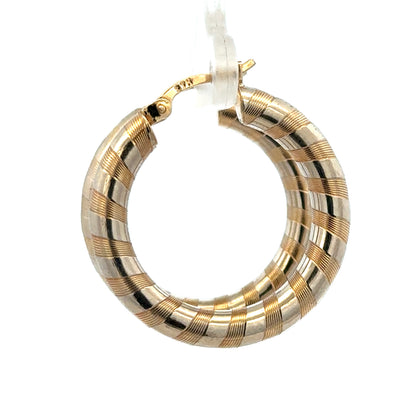 9ct yellow gold hoop earrings 3.6g (sh27271b)