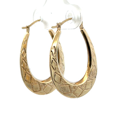 9ct yellow gold hoops 0.6g (sh25310l)