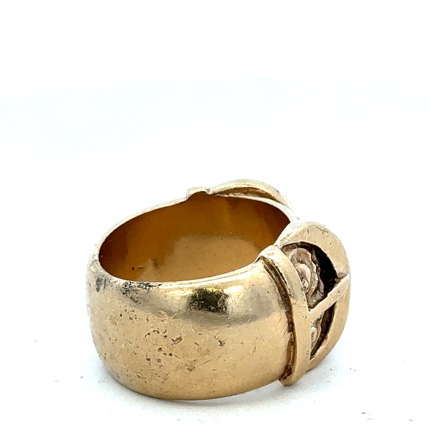 9ct yellow gold buckle ring size U (sh27344b)