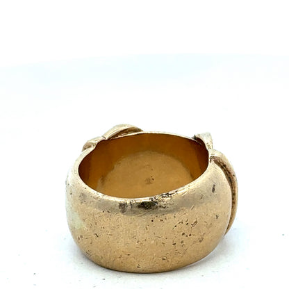 9ct yellow gold buckle ring size U (sh27344b)
