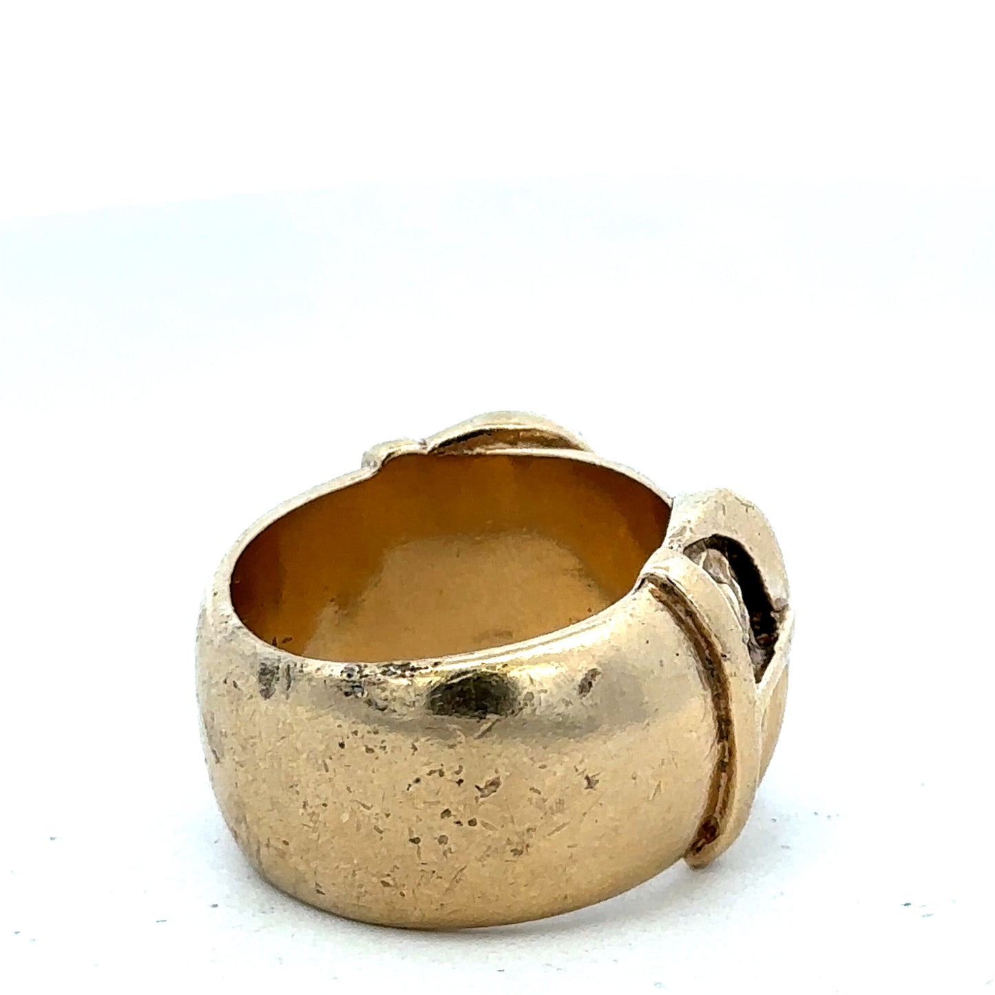 9ct yellow gold buckle ring size U (sh27344b)