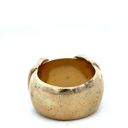 9ct yellow gold buckle ring size U (sh27344b)