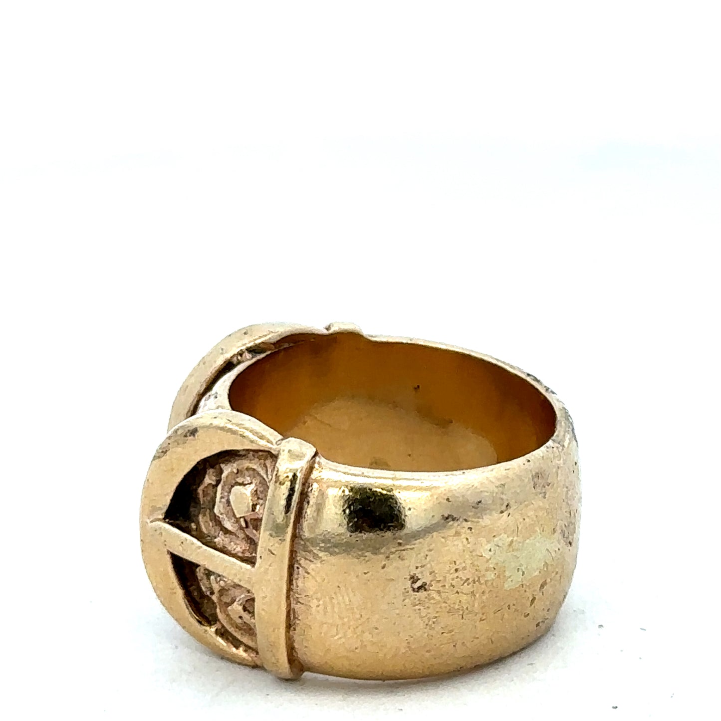 9ct yellow gold buckle ring size U (sh27344b)