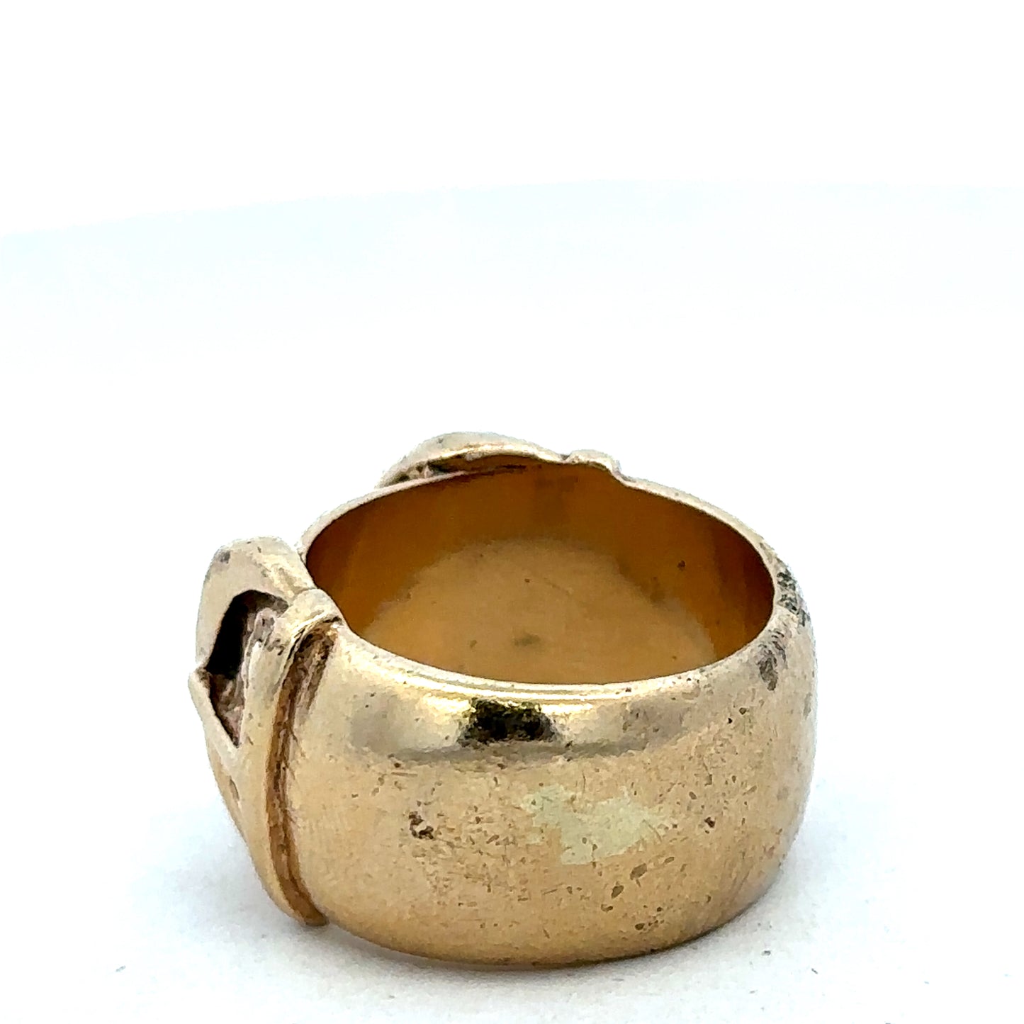 9ct yellow gold buckle ring size U (sh27344b)