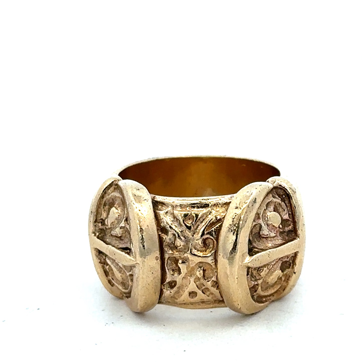 9ct yellow gold buckle ring size U (sh27344b)