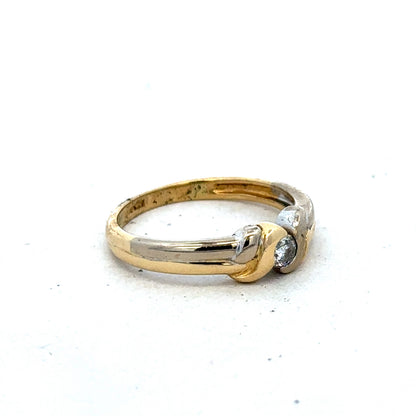 18ct yellow gold diamond ring size N1/2 (sh27472b)