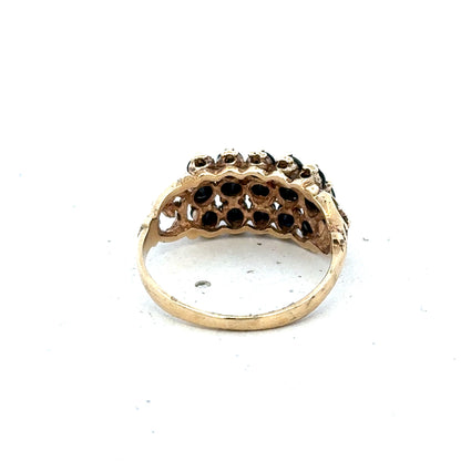 9ct yellow gold sapphire ring size P (sh27321b)