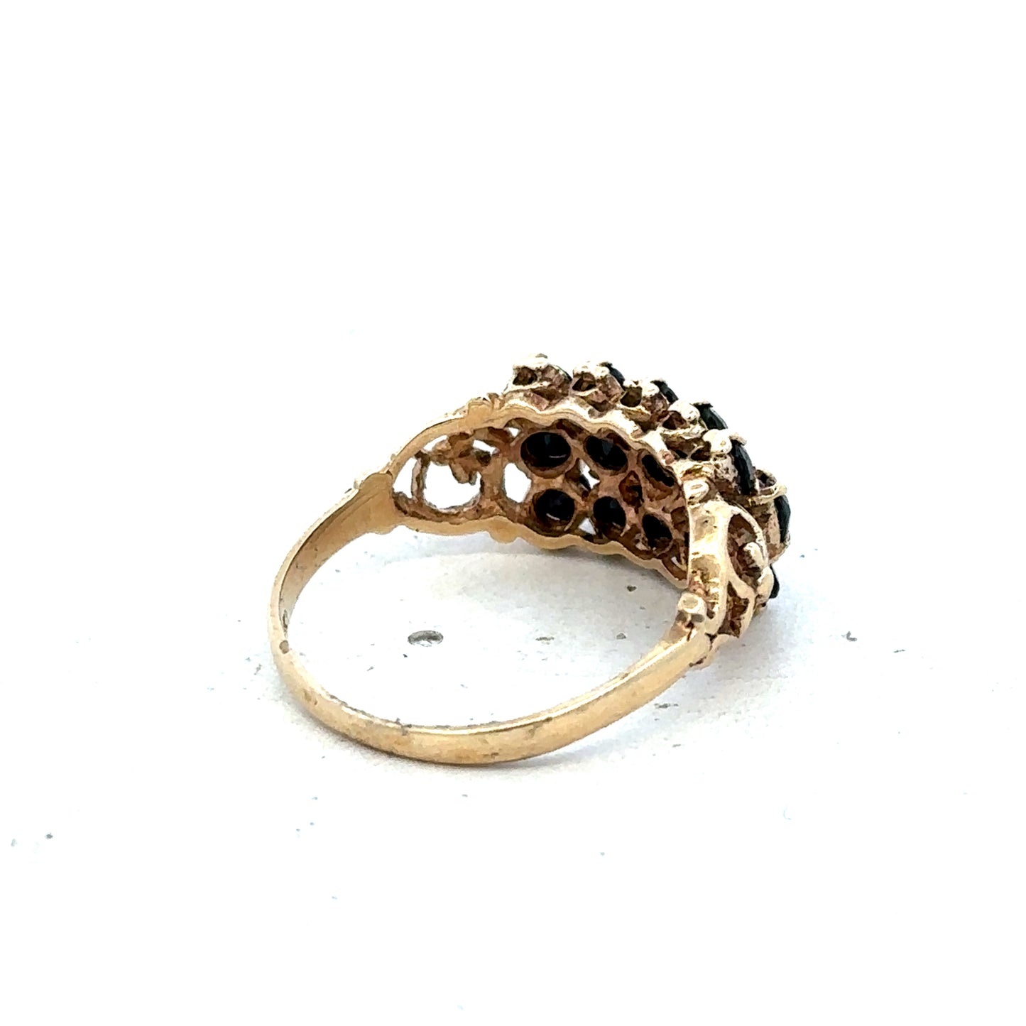 9ct yellow gold sapphire ring size P (sh27321b)