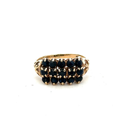 9ct yellow gold sapphire ring size P (sh27321b)