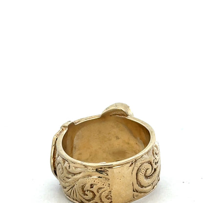 9ct yellow gold buckle ring size X (sh27487b)