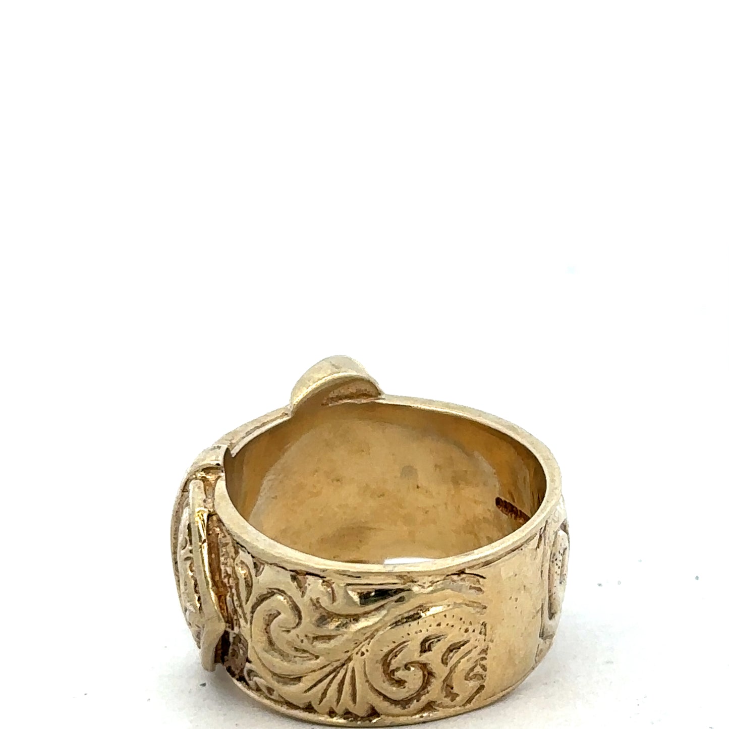 9ct yellow gold buckle ring size X (sh27487b)