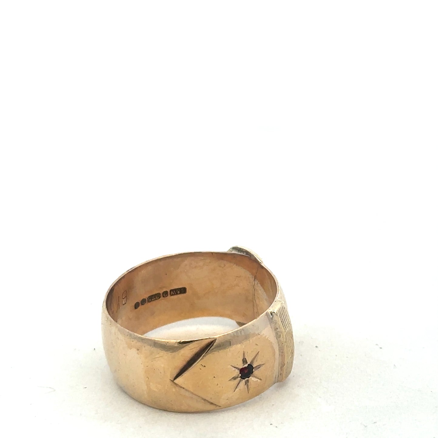 9ct yellow gold buckle ring size Z2 (sh27532b)