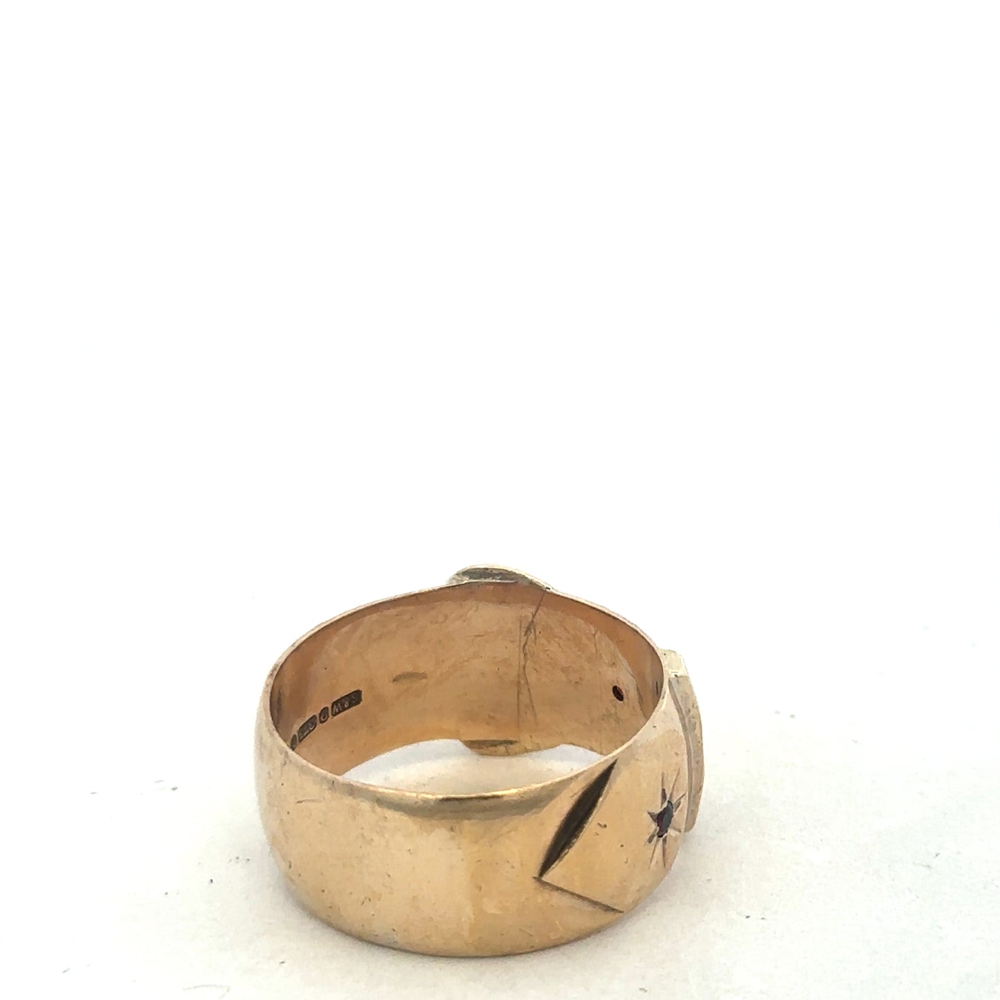 9ct yellow gold buckle ring size Z2 (sh27532b)