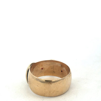 9ct yellow gold buckle ring size Z2 (sh27532b)