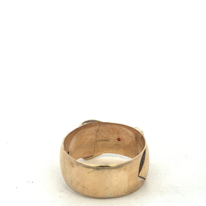 9ct yellow gold buckle ring size Z2 (sh27532b)