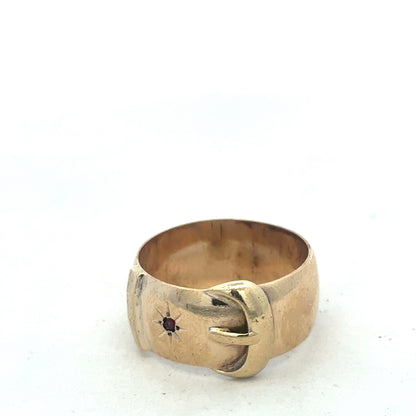 9ct yellow gold buckle ring size Z2 (sh27532b)