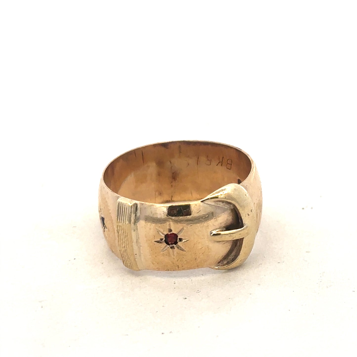 9ct yellow gold buckle ring size Z2 (sh27532b)
