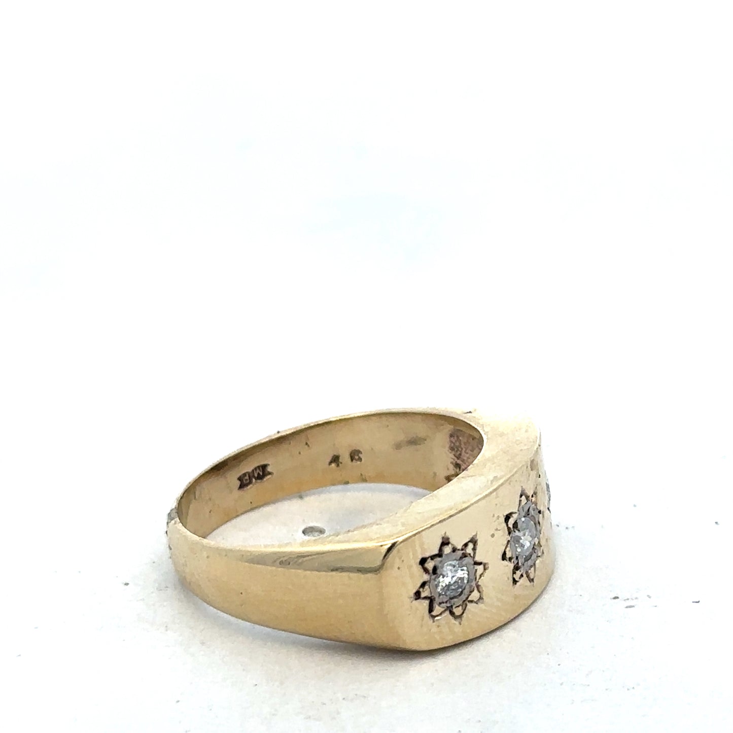 9ct yellow gold diamond ring size T1/2 (sh27502b)