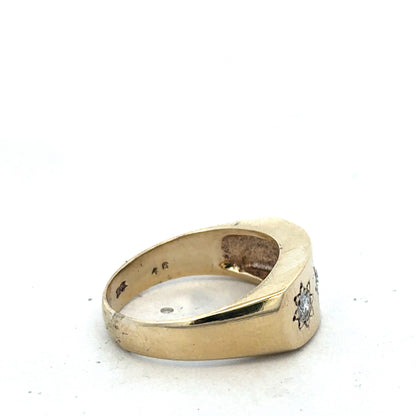 9ct yellow gold diamond ring size T1/2 (sh27502b)