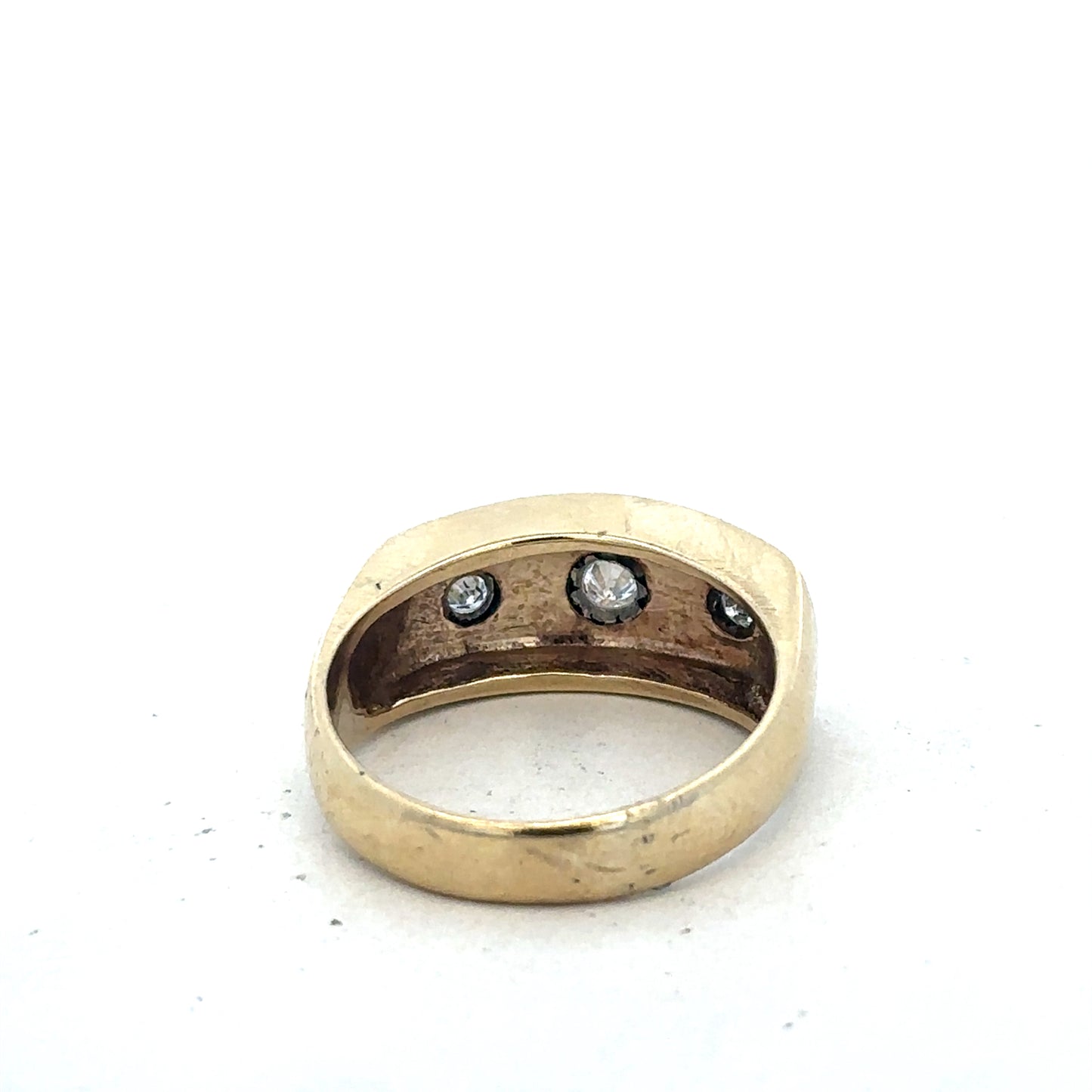 9ct yellow gold diamond ring size T1/2 (sh27502b)