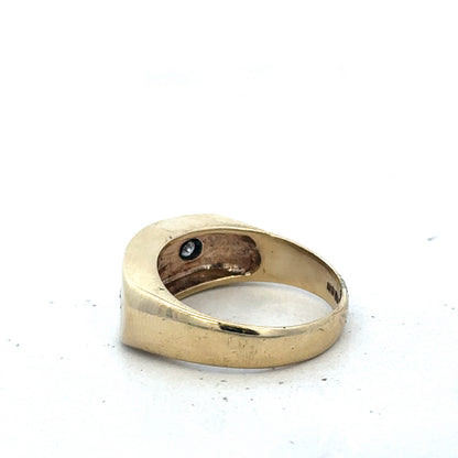 9ct yellow gold diamond ring size T1/2 (sh27502b)