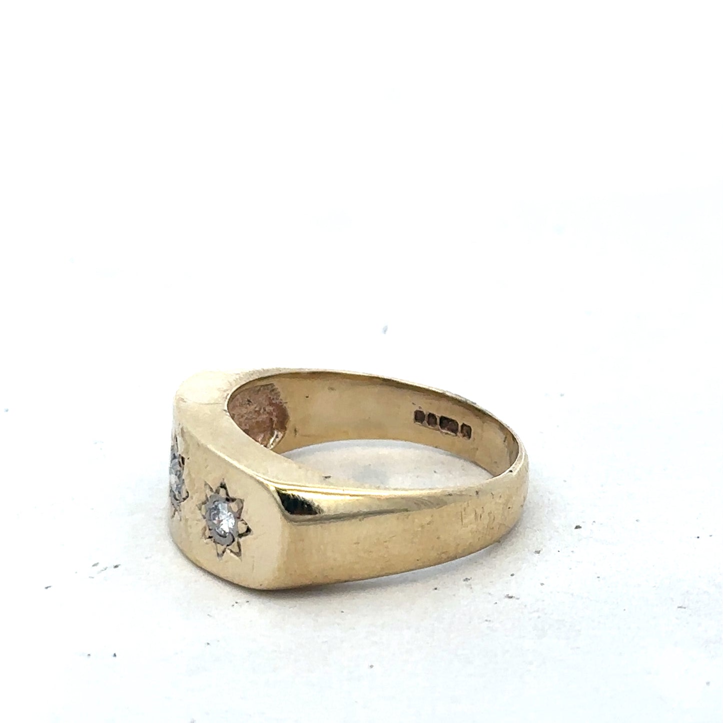 9ct yellow gold diamond ring size T1/2 (sh27502b)