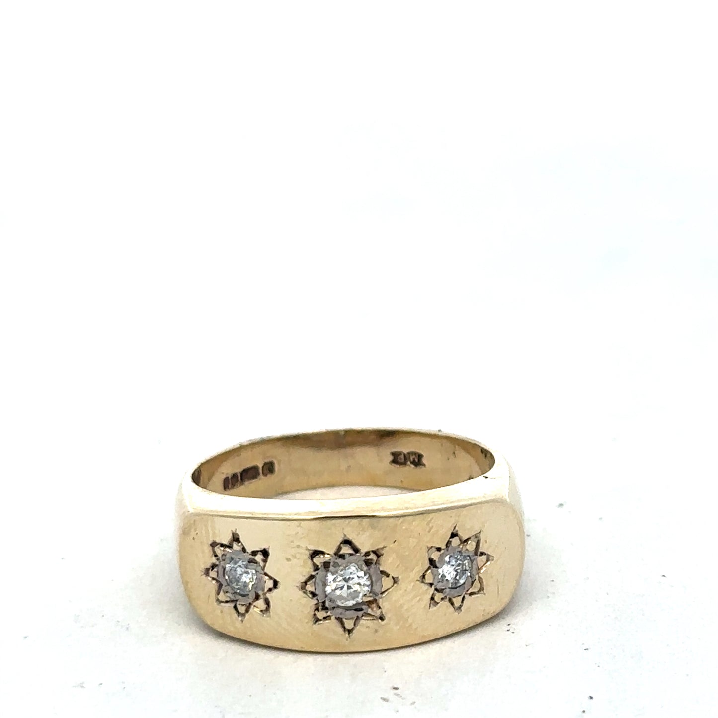9ct yellow gold diamond ring size T1/2 (sh27502b)