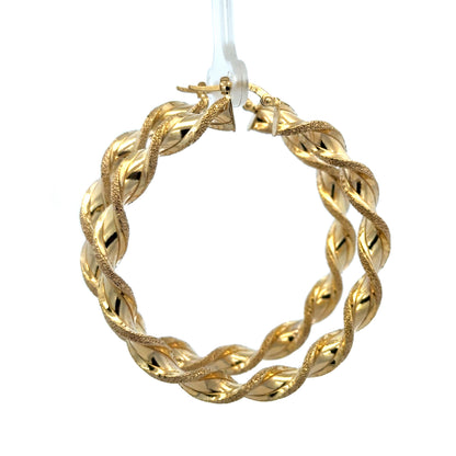 9ct yellow gold hoop earrings 5.8g (sh27491b)