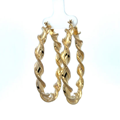 9ct yellow gold hoop earrings 5.8g (sh27491b)