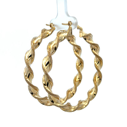 9ct yellow gold hoop earrings 5.8g (sh27491b)
