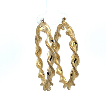 9ct yellow gold hoop earrings 5.8g (sh27491b)