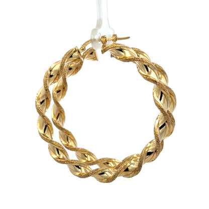 9ct yellow gold hoop earrings 5.8g (sh27491b)