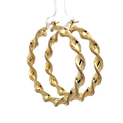 9ct yellow gold hoop earrings 5.8g (sh27491b)
