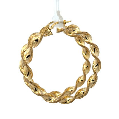 9ct yellow gold hoop earrings 5.8g (sh27491b)