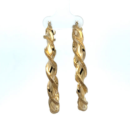 9ct yellow gold hoop earrings 5.8g (sh27491b)