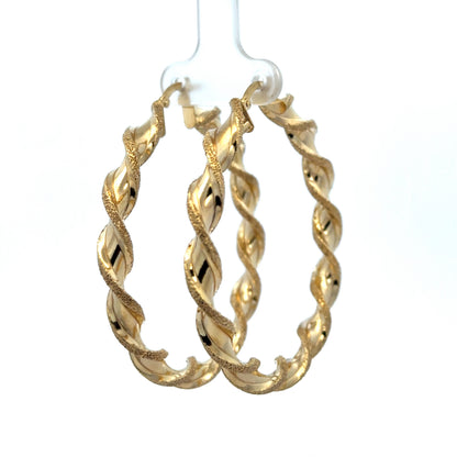 9ct yellow gold hoop earrings 5.8g (sh27491b)