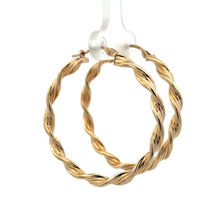 9ct yellow gold hoop earrings 3g (sh27504b)