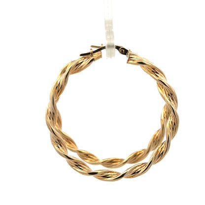 9ct yellow gold hoop earrings 3g (sh27504b)