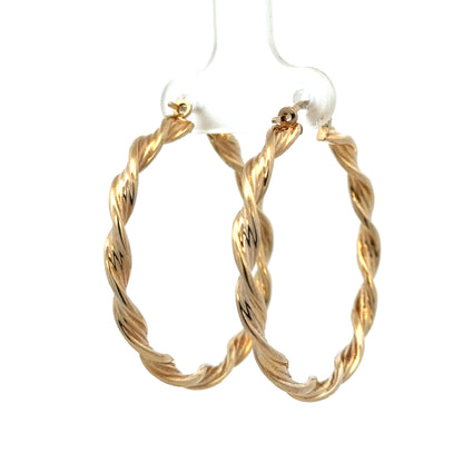 9ct yellow gold hoop earrings 3g (sh27504b)