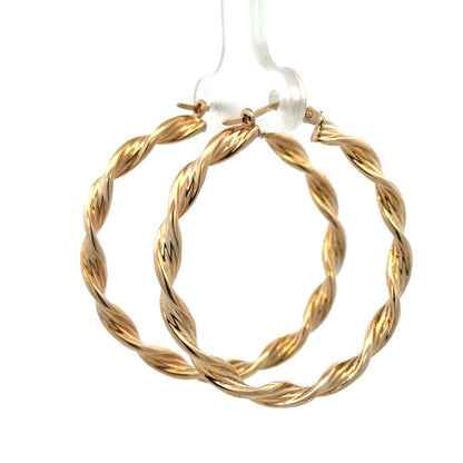 9ct yellow gold hoop earrings 3g (sh27504b)